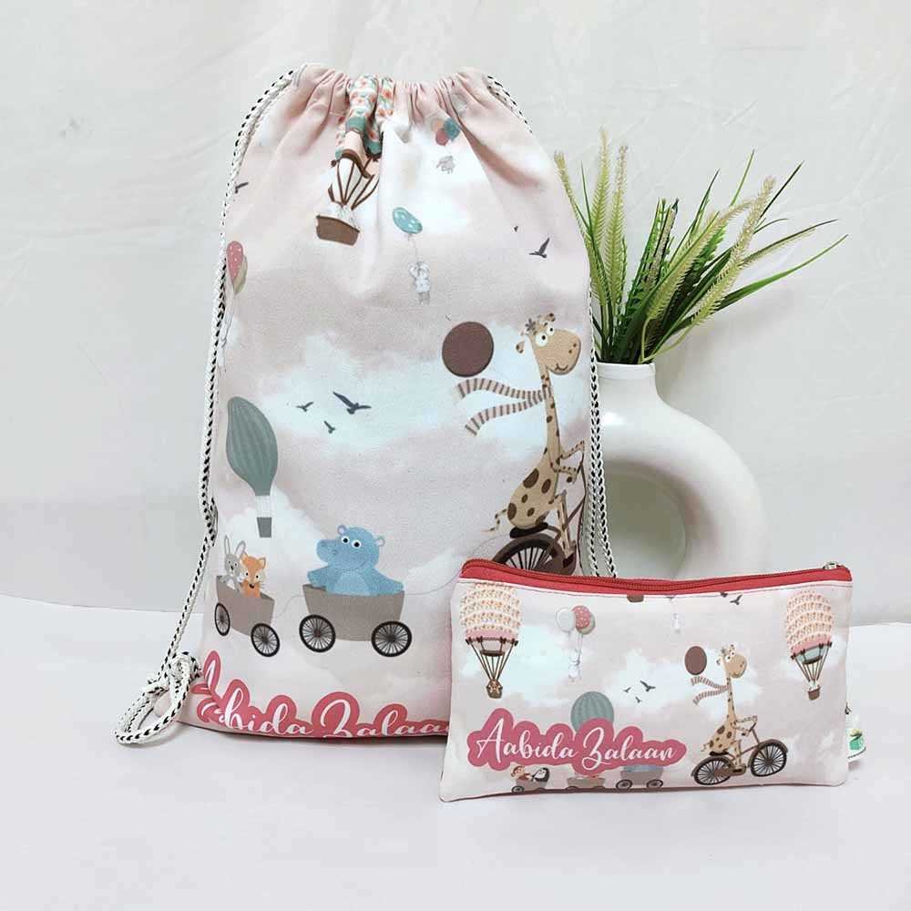 Personalize Drawstring Bag set