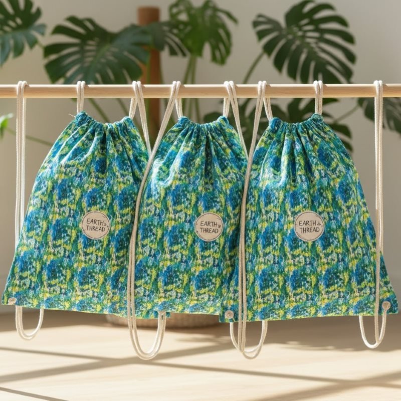 Allover Printed Drawstring Bag