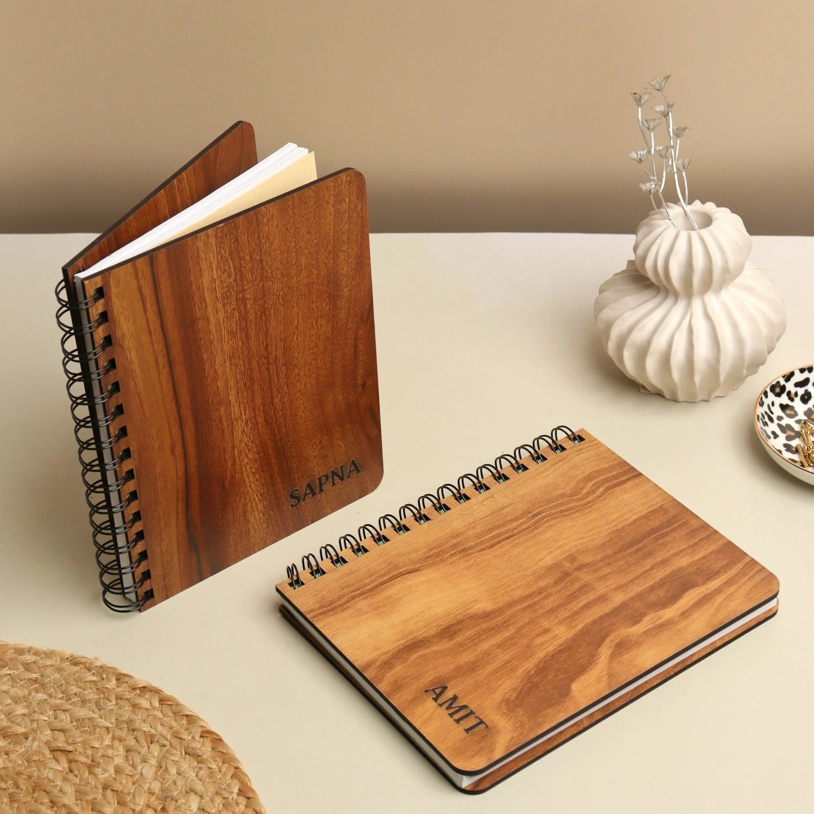 Wooden cover custom diary